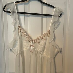 Linea Donatella White Nightwear with Satin Accents